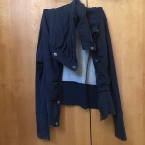Zella navy blue ruffle jacket
